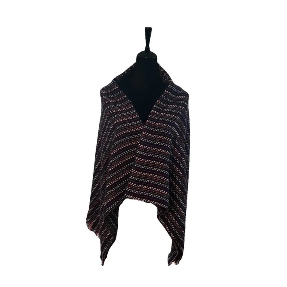 Talbots Fringe Scarf Throw Blanket Red White Blue